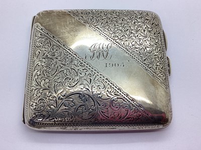 Lot 22 - A Hallmarked Silver Cigarette Case, W.A,...