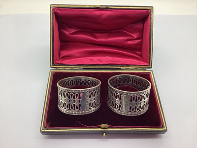 Lot 26 - A Pair of Edwardian Hallmarked Silver Napkin...