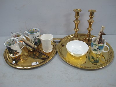 Lot 1098 - Pair of XIX Century Weighted Brass...
