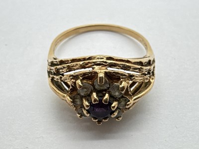 Lot 63 - A Vintage 9ct Gold Abstract Cluster Ring, of...
