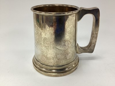 Lot 693 - British Army Hallmarked Silver Tankard,...