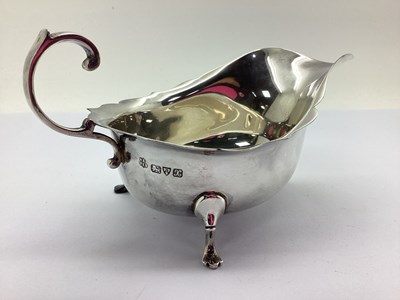 Lot 8 - A Hallmarked Silver Sauce Boat, Barker...