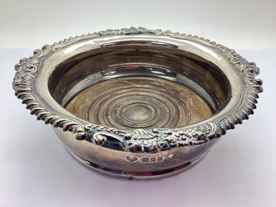 Lot 5 - A Hallmarked Silver Mounted Bottle Coaster,...