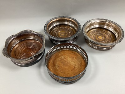 Lot 251 - A Pair of Plated Bottle Coasters, of baluster...