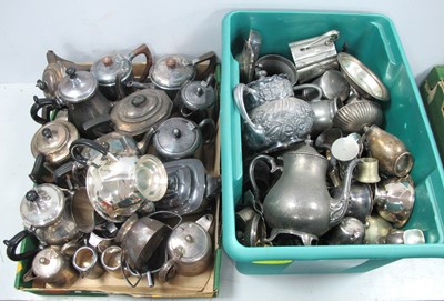 Lot 1036 - Silver-plate, pewter, hotel plate and other...