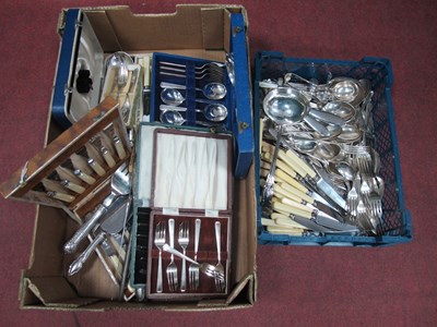 Lot 1121 - A Large Mixed Lot of Assorted Plated Cutlery,...