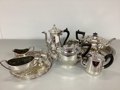 Lot 216 - A Three Piece Plated Teaset, further tea set,...