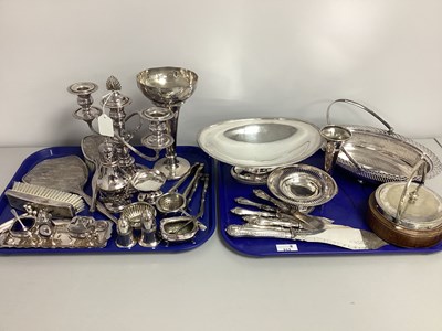 Lot 212 - Assorted Plated Ware, including dwarf twin...