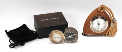 Lot 1341 - Gucci Stirrup Alarm Clock with reptile skin...
