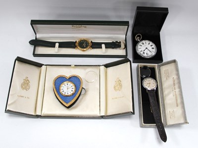 Lot 1330 - Kitney & Co Enamel and Gilt Heart-shaped...
