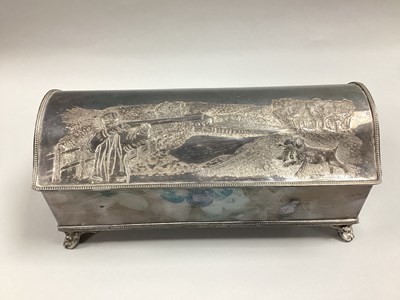 Lot 278 - S.P&Co XIX Century Plated Inkstand, the hinged...