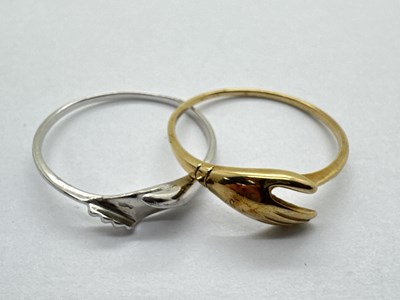 Lot 62 - A Pair of 9ct Gold Fede Rings, of slim design...