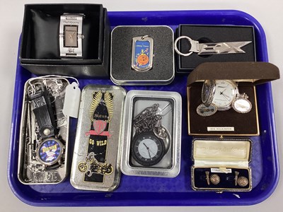 Lot 283 - Novelty Cufflinks, pocket watches,...