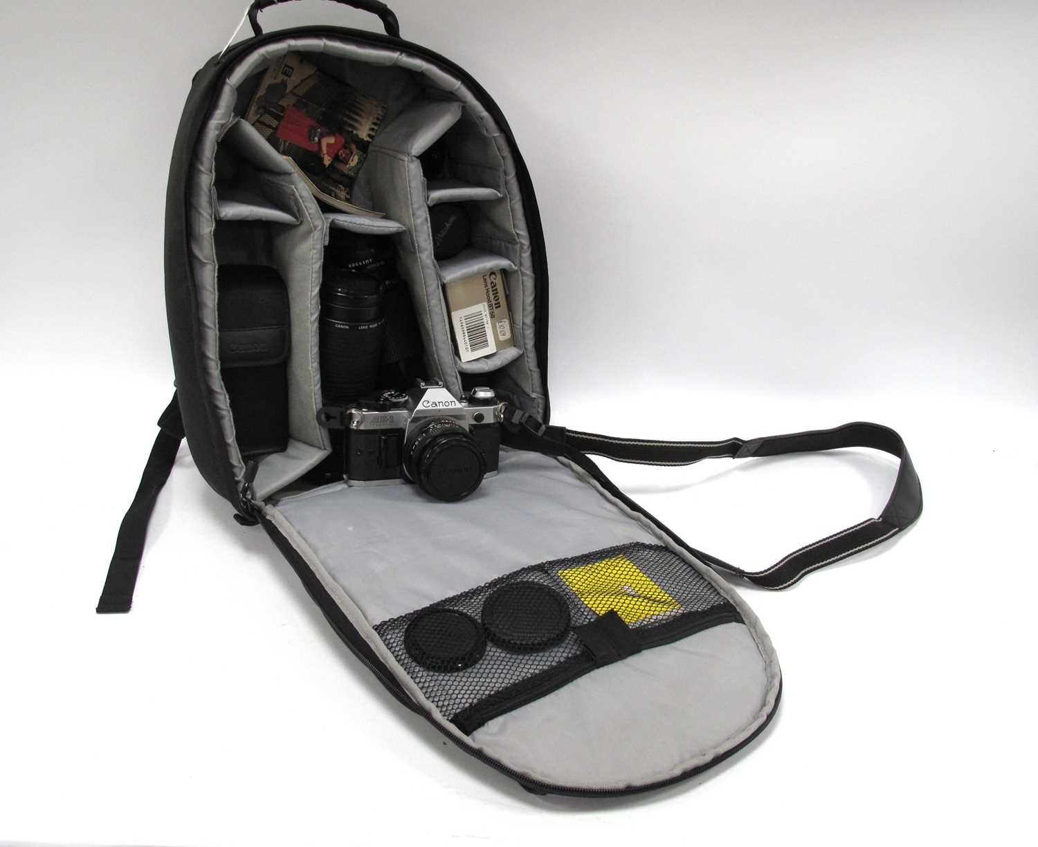 Lot 1416 - Camera Bundle: Canon AE-1 Program 35mm film...