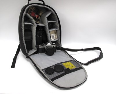Lot 1416 - Camera Bundle: Canon AE-1 Program 35mm film...