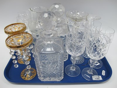 Lot 1169 - Two Glass Whisky Decanters, nine wines, three...