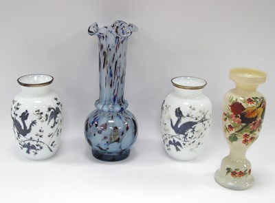Lot 1260 - Pair of Early XX Century Opaque Glass Vases,...