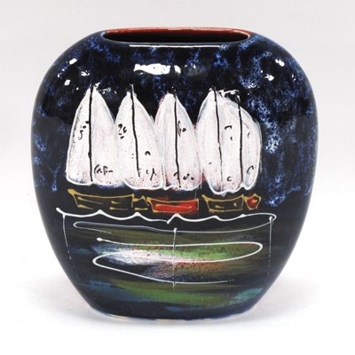 Lot 1266 - Anita Harris 'Yacht' Purse Vase, mark to base,...