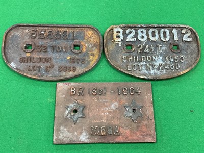 Lot 324 - Railwayana - Three Cast Iron Wagon Plates....