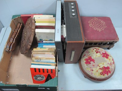 Lot 1070 - Philips Reel to Reel (faults), tapes and stools.