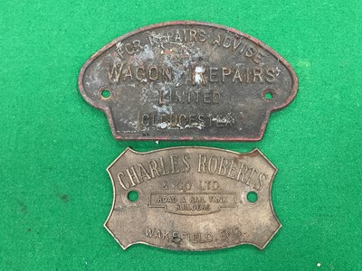 Lot 315 - Railwayana - A Cast Iron Wagon Plate "For...