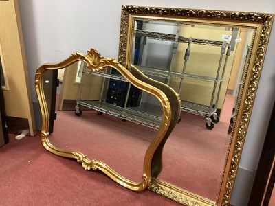 Lot 1500 - Belgian Gilt Shaped Framed Wall Mirror 102cm...