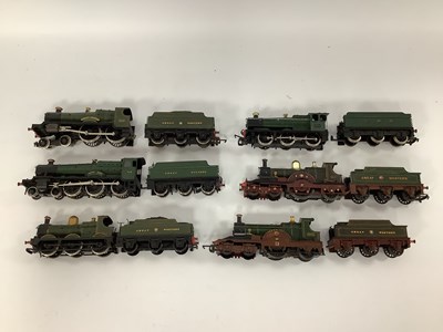 Lot 656 - Six 'OO' Gauge/4mm Unboxed G.W.R Green Steam...