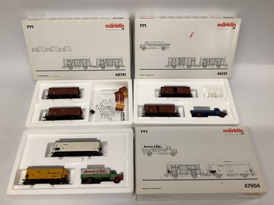 Lot 882 - Three boxed Marklin HO scale German "less than...