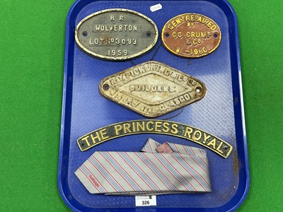 Lot 326 - Railwayana - Three Carriage / Wagon Plates,...