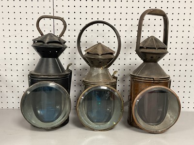 Lot 325 - Railwayana - Three tri-aspect railway lamps....