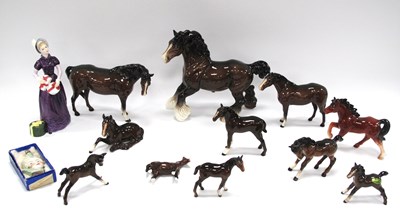 Lot 1234 - Beswick Shire Horse Prancing 20.5cm tall, six...