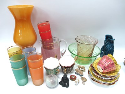 Lot 1185 - Vintage Glass Lemonade Set, other glassware,...