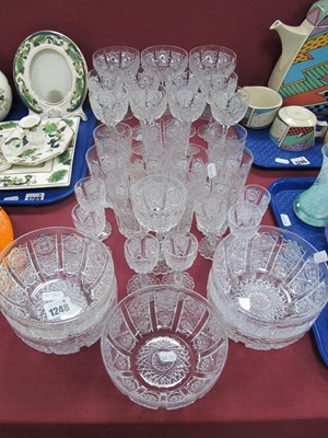 Lot 1248 - Suite of Cut Glass Drinking Glasses, including...