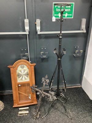 Lot 1567 - Cast Iron Standard Oil Lamp Holder 138cm tall,...