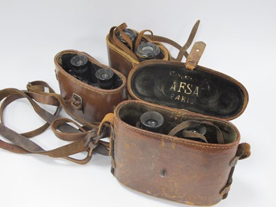 Lot 455 - WWI Prismatic Binoculars and Case, binoculars...