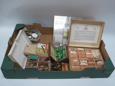 Lot 1407 - B.C.L Watch Glasses, watch movements, etc:-...
