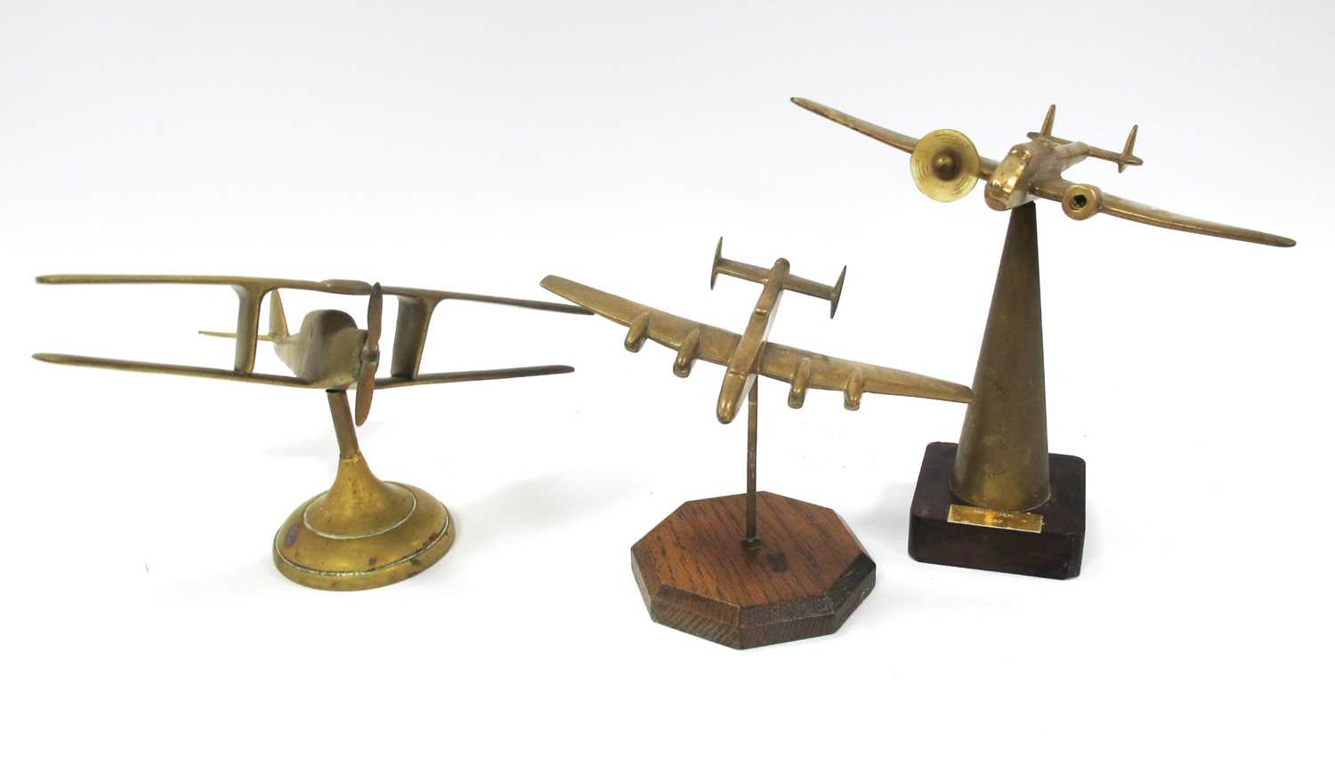 Lot 426 - WWII Trench Art Brass Model Aircraft, on...