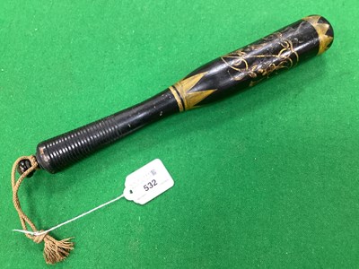 Lot 532 - Victorian Police Truncheon, painted with...