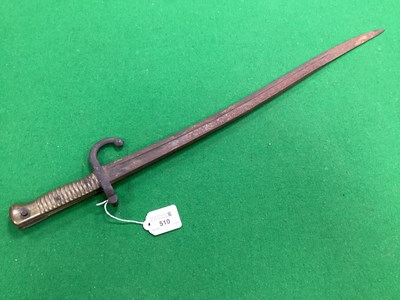 Lot 510 - French Model 1866 Chassepot Bayonet, guard...