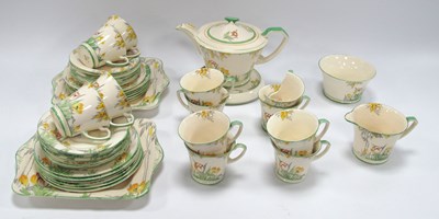 Lot 1216 - 1920s Crown Devon Fielding China Tea Service,...