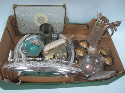 Lot 1028 - Claret Jug, goblets, circular tray, dressing...