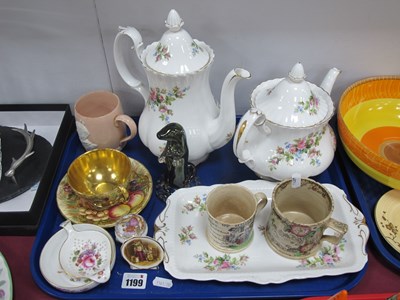 Lot 1199 - Royal Albert Moss Rose Tea and Coffee Pots,...