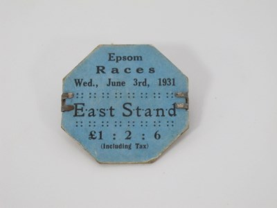 Lot 576 - Horse Racing - 1938 Epsom Races Pin Entry...