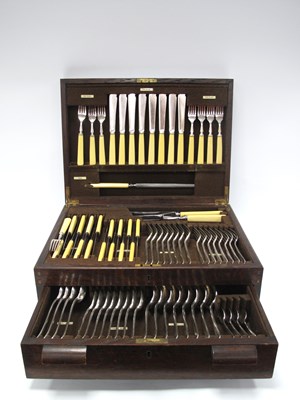 Lot 1471 - Mappin & Webb Oak Canteen of Cutlery of approx...