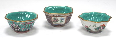 Lot 1301 - Oriental Chinese Ceramic Enamelled Salts,...