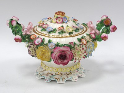 Lot 1212 - Coalbrookdale by Coalport Sucrier with applied...