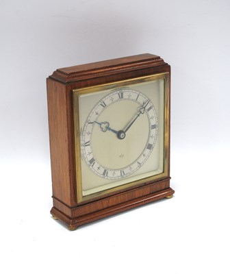 Lot 1457 - Elliott Walnut Cased Mantle Clock, with black...