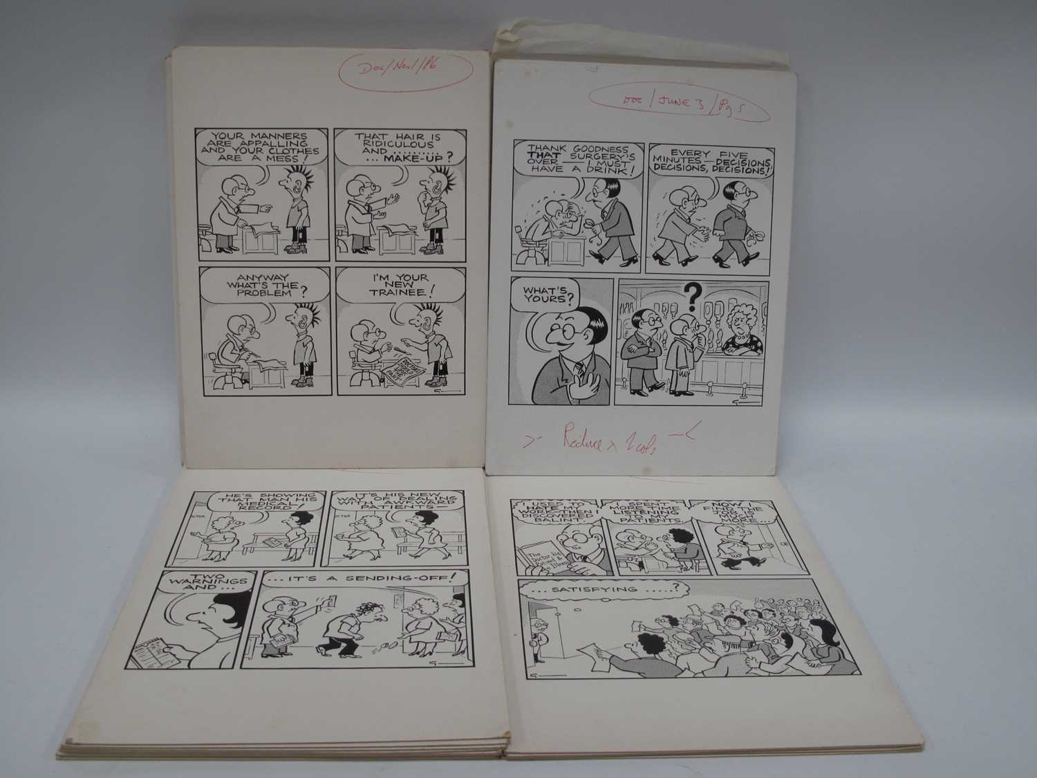 Lot 1408 - Genever - Ink Cartoons circa 1980, Doctor...