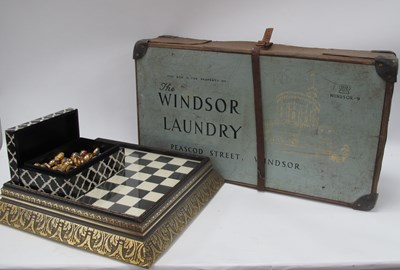 Lot 1405 - Chess Set and Board, The Windsor Laundry Case.