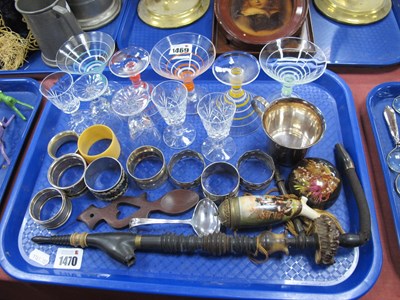 Lot 1470 - Three Silver Napkin Rings, plus others,...